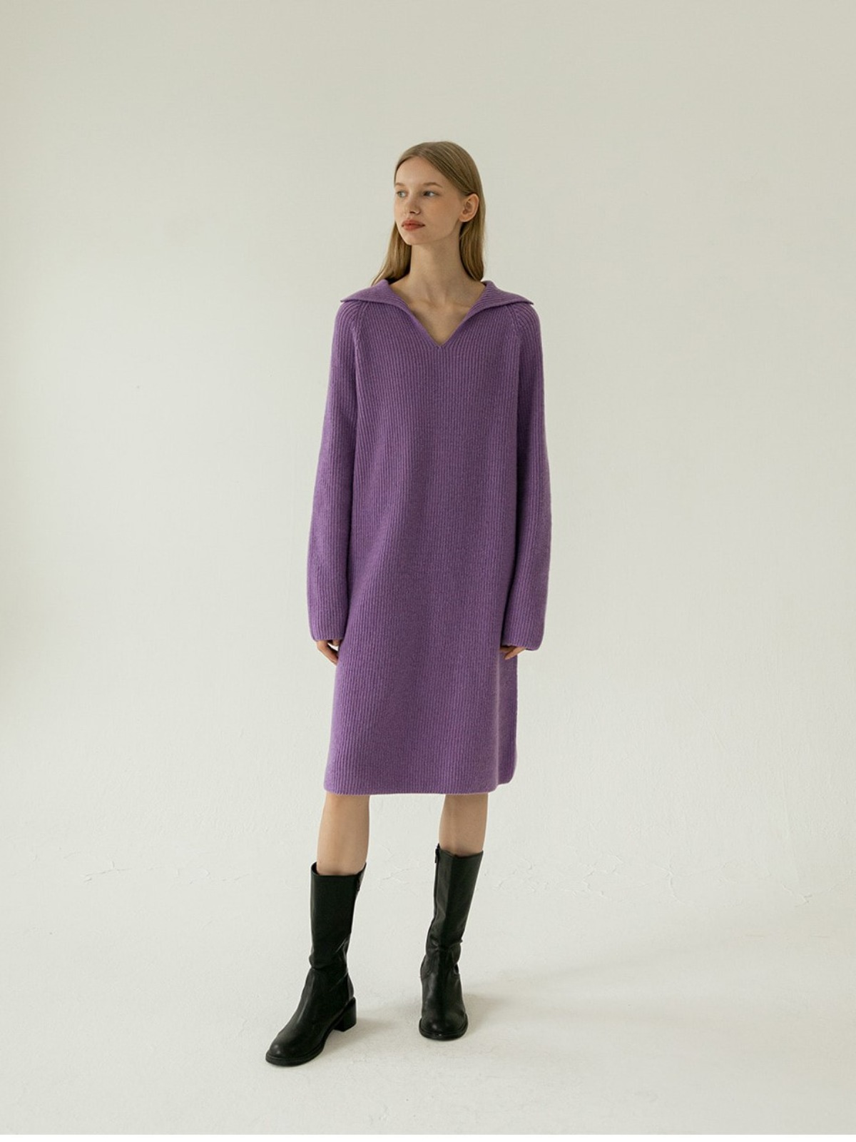 Whole Garment Extra Fine Wool Linda Knit Dress