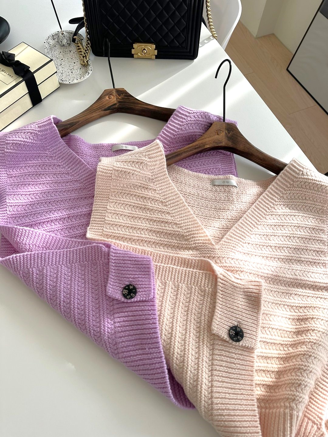 Superfine Merino Wool Crochet Back Button Vest